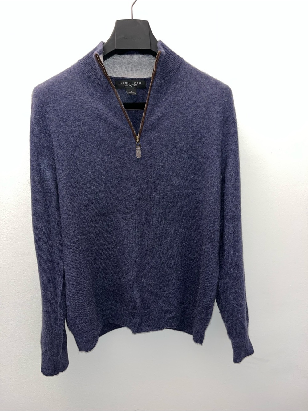 Bloomingdale's cashmere quarter zip sweater